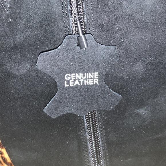 Alfani Step N Flex Tadashi heeled boot in black suede and leopard print … - Picture 5 of 10